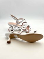Sandalo Anna F in Pelle Bianca Tacco 7 cm art. 3744 - immagine 6