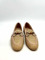 Mocassino Lorenzo Mari con Morsetto in Rafia Naturale Tacco 2 cm art. Calla 04 - immagine 2