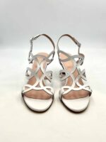 Sandalo Anna F in Pelle Bianca Tacco 7 cm art. 3744 - immagine 3