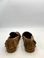 Mocassino Con Frange Anna F in Camoscio Cuoio Tacco 3 cm art. 1716 - immagine 2
