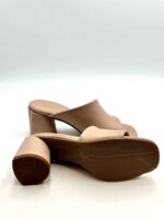 Sandalo Sabot Lorenzo Mari in Pelle Nude Tacco 7 cm art. Fresia 01 - immagine 5