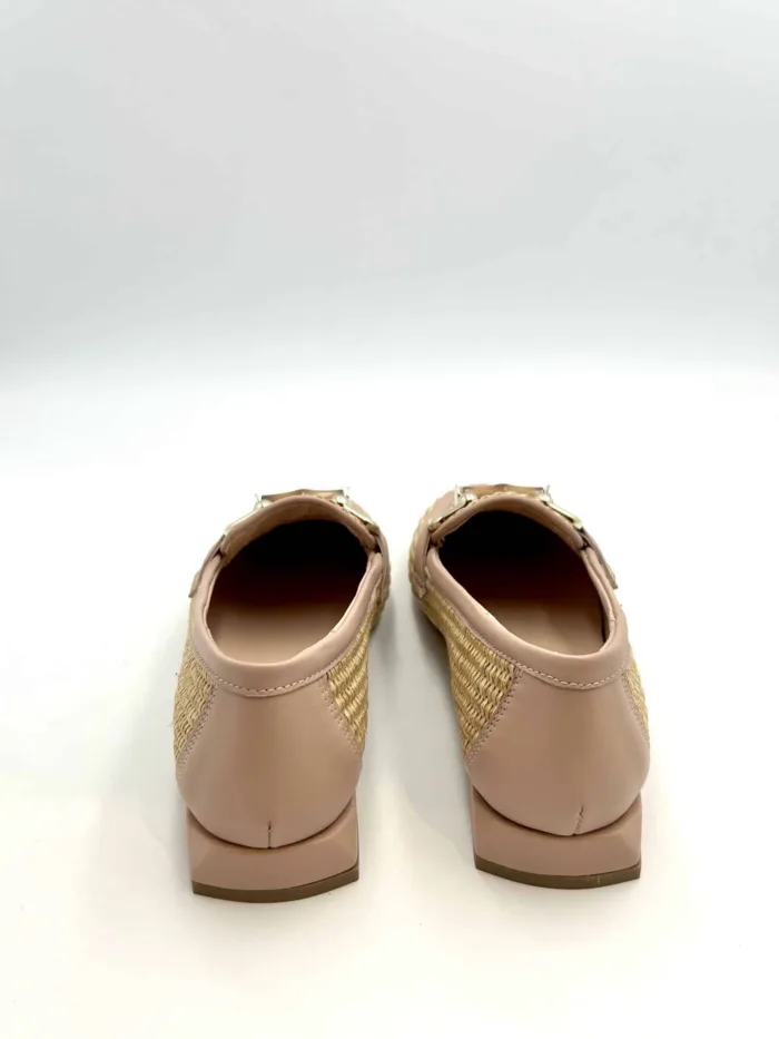 Mocassino Lorenzo Mari con Morsetto in Rafia Naturale Tacco 2 cm art. Calla 04, foto 4 di 5