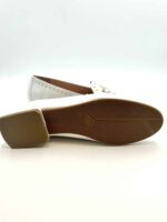 Mocassino Lorenzo Mari con Borchie in Pelle Bianca Tacco 3 cm art. Calla 05 - immagine 5
