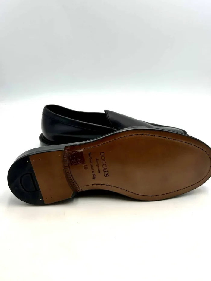 Mocassino Uomo Doucal's In Pelle Morbida Nera Con Fondo Cuoio Art. DU3008PHOEUY196NN00, foto 5 di 5