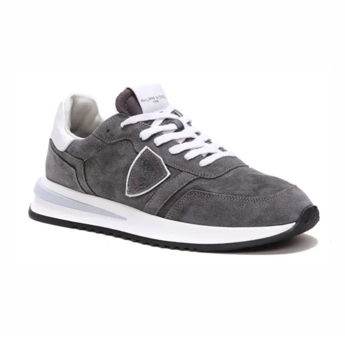 Sneaker Uomo Philippe Model New Tropez 2.1 in camoscio Grigio Antracite art. TYLU DL14, foto 2 di 4