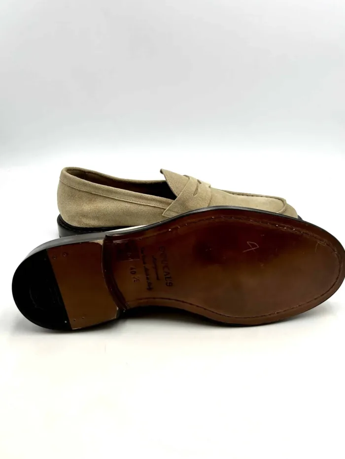 Mocassino Penny Uomo Doucal's In Camoscio Sabbia Con Fondo Cuoio Art. DU2405PHOEUY106TC15, foto 5 di 5