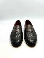 Mocassino Penny Uomo Doucal's In Pelle Intrecciata Testa di Moro Con Fondo Cuoio Antiscivolo Art. DU3265PANNUF195TM00 - immagine 2