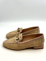 Mocassino Lorenzo Mari con Morsetto in Rafia Naturale Tacco 2 cm art. Calla 04 - immagine 3