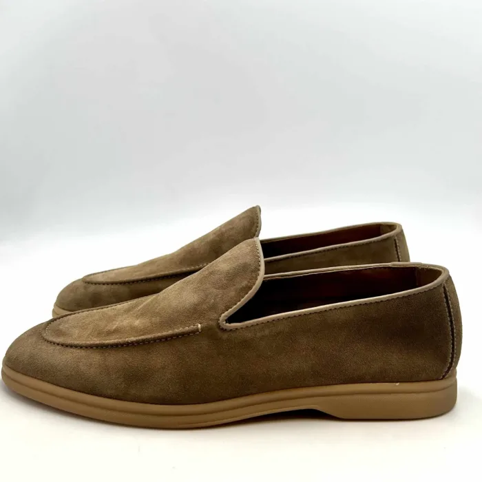 Mocassino Uomo Doucal's In Camoscio Beige Con Fondo Gomma Scuro Art. DU3170ARTHUZ106DV31, foto 5 di 6