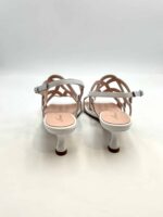 Sandalo Anna F in Pelle Bianca Tacco 7 cm art. 3744 - immagine 5