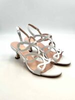 Sandalo Anna F in Pelle Bianca Tacco 7 cm art. 3744 - immagine 2