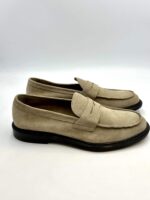 Mocassino Penny Uomo Doucal's In Camoscio Sabbia Con Fondo Cuoio Art. DU2405PHOEUY106TC15