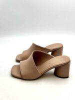 Sandalo Sabot Lorenzo Mari in Pelle Nude Tacco 7 cm art. Fresia 01 - immagine 3