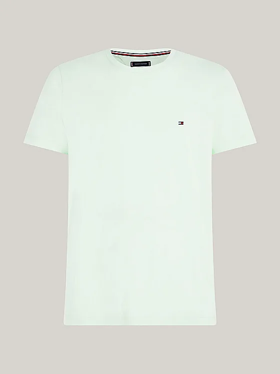 T-shirt Uomo Tommy Hilfiger Verde Acqua con Logo Extra Slim Fit cod MW0MW10800 LXZ, foto 1 di 1