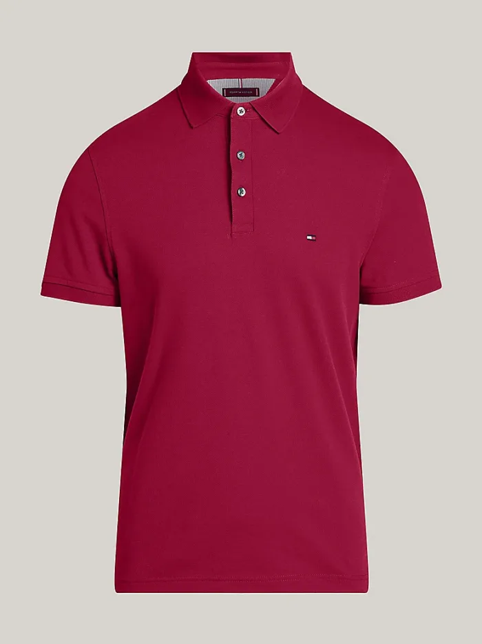 Polo 1985 Slim Fit Manica Corta Uomo Tommy Hilfiger Rosso Ciliegia art. MW0MW17771 XJV, foto 1 di 5