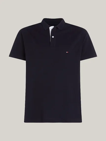 Polo Regular Fit Uomo Tommy Hilfiger Blu Monotype Placket art. MW0MW34753 DW5