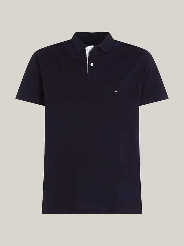 Polo Regular Fit Uomo Tommy Hilfiger Blu Monotype Placket art. MW0MW34753 DW5, foto 1 di 2