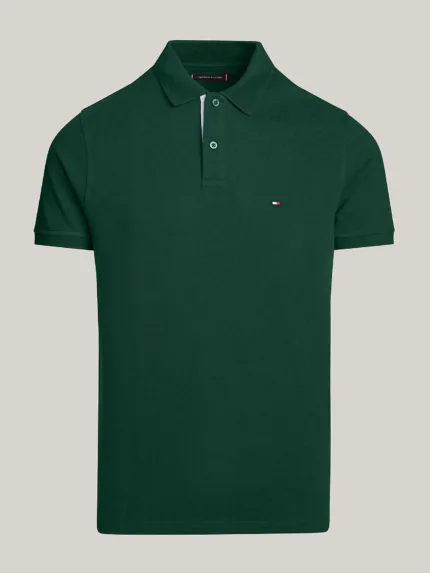 Polo Regular Fit Uomo Tommy Hilfiger Verde Monotype Placket art. MW0MW34753 MBP