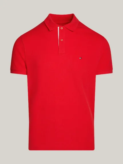 Polo Regular Fit Uomo Tommy Hilfiger Rosso Monotype Placket art. MW0MW34753 XLG