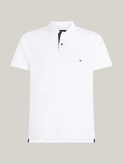 Polo Regular Fit Uomo Tommy Hilfiger Bianca Monotype Placket art. MW0MW34753 YBR