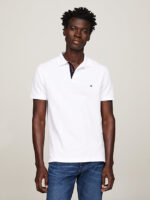 Polo Regular Fit Uomo Tommy Hilfiger Bianca Monotype Placket art. MW0MW34753 YBR - immagine 2