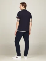 Polo Slim Fit Uomo Tommy Hilfiger Blu Flag Cuff art. MW0MW34780 DW5 - immagine 4