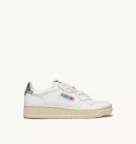 Sneaker Donna Autry Medalist Low bianca in pelle Spoiler Argento mod. AULW LL05