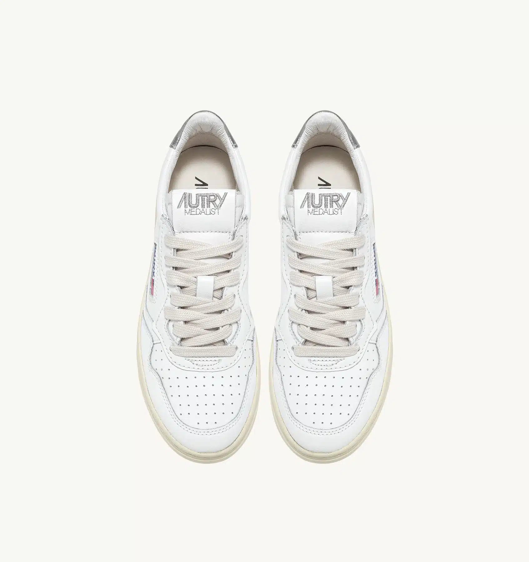 Sneaker Donna Autry Medalist Low bianca in pelle Spoiler Argento mod. AULW LL05 - immagine 4