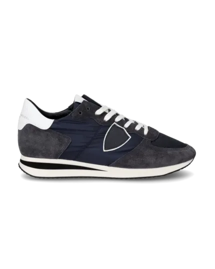 Sneaker Uomo Philippe Model Tropez TRPX in camoscio e tessuto Blu in pelle mod. TZLU 2117