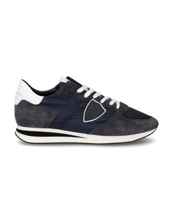 Sneaker Uomo Philippe Model Tropez TRPX in camoscio e tessuto Blu in pelle mod. TZLU 2117, foto 1 di 6
