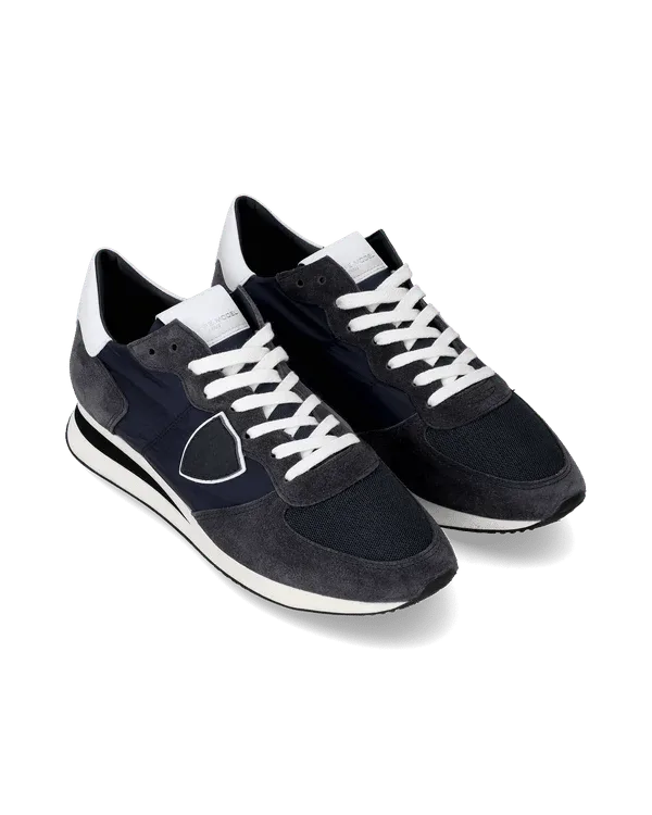Sneaker Uomo Philippe Model Tropez TRPX in camoscio e tessuto Blu in pelle mod. TZLU 2117, foto 2 di 6