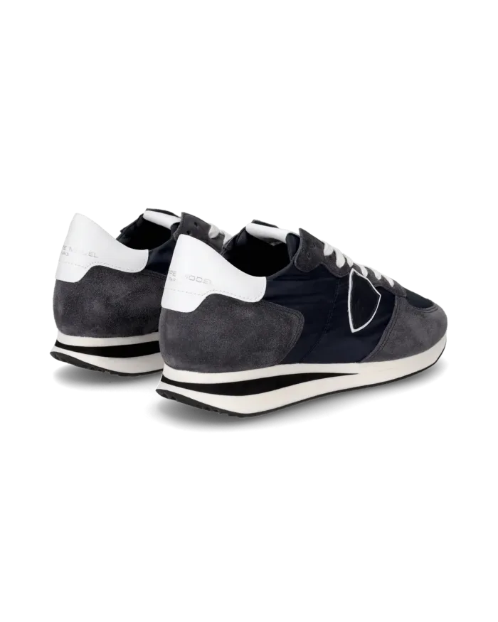 Sneaker Uomo Philippe Model Tropez TRPX in camoscio e tessuto Blu in pelle mod. TZLU 2117, foto 3 di 6