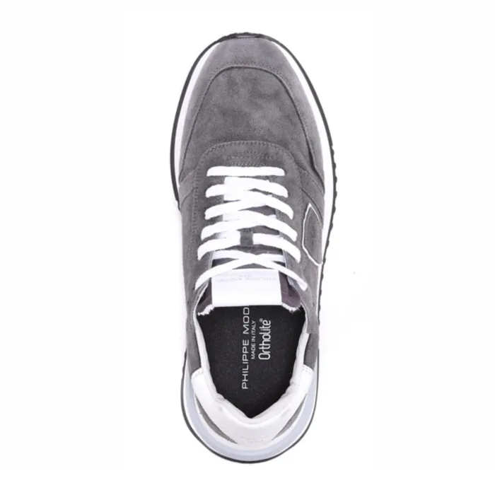 Sneaker Uomo Philippe Model New Tropez 2.1 in camoscio Grigio Antracite art. TYLU DL14, foto 4 di 4