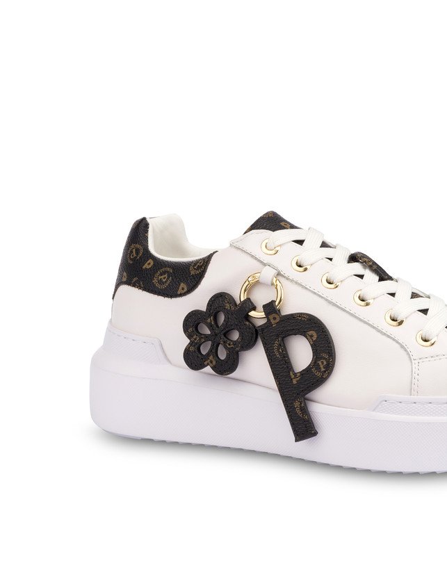 Sneakers Pollini Heritage Bianca con Linguetta In Tapiro Nero Art TA15454G0IQ10000 Catania Calzature