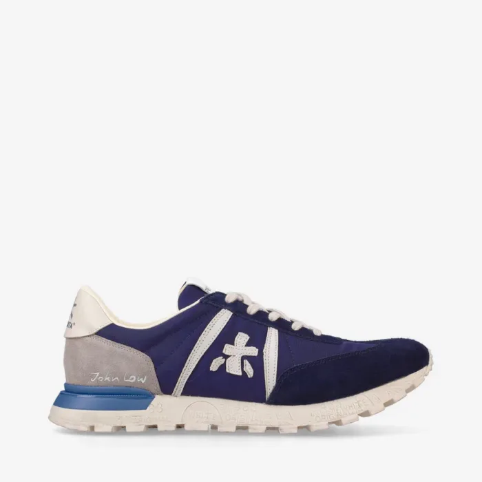 Sneakers Premiata Uomo In Camoscio e Nylon Blu art. Johnlow 6796G, foto 1 di 6