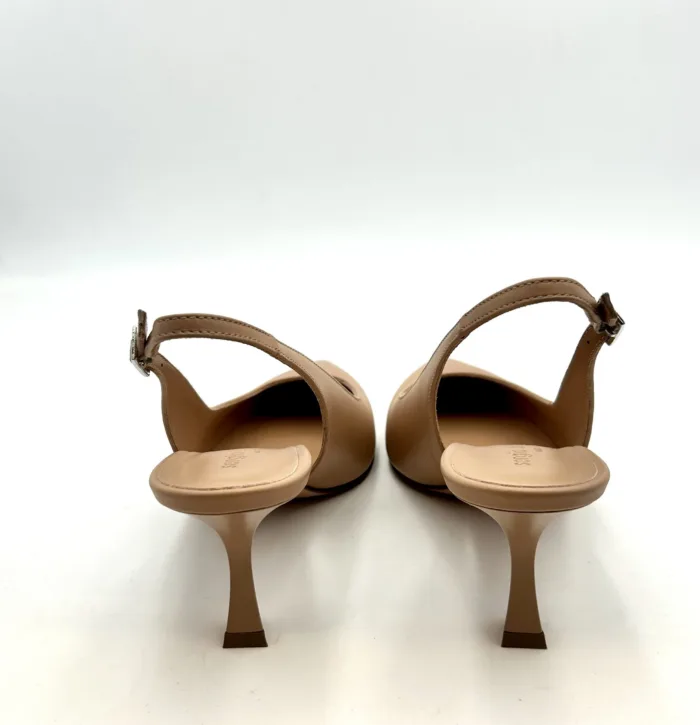 Slingback Sergio Levantesi in Pelle Nude Tacco 8 cm art. JUDY, foto 4 di 5