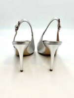Slingback Ninalilou in Nappa Argento, Tacco 10 cm art. 301215LV - immagine 5