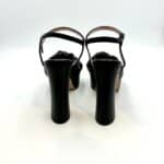 Sandalo Anna F in Pelle Nera Tacco 12 cm Plateau 4 cm art. 3705 - immagine 3