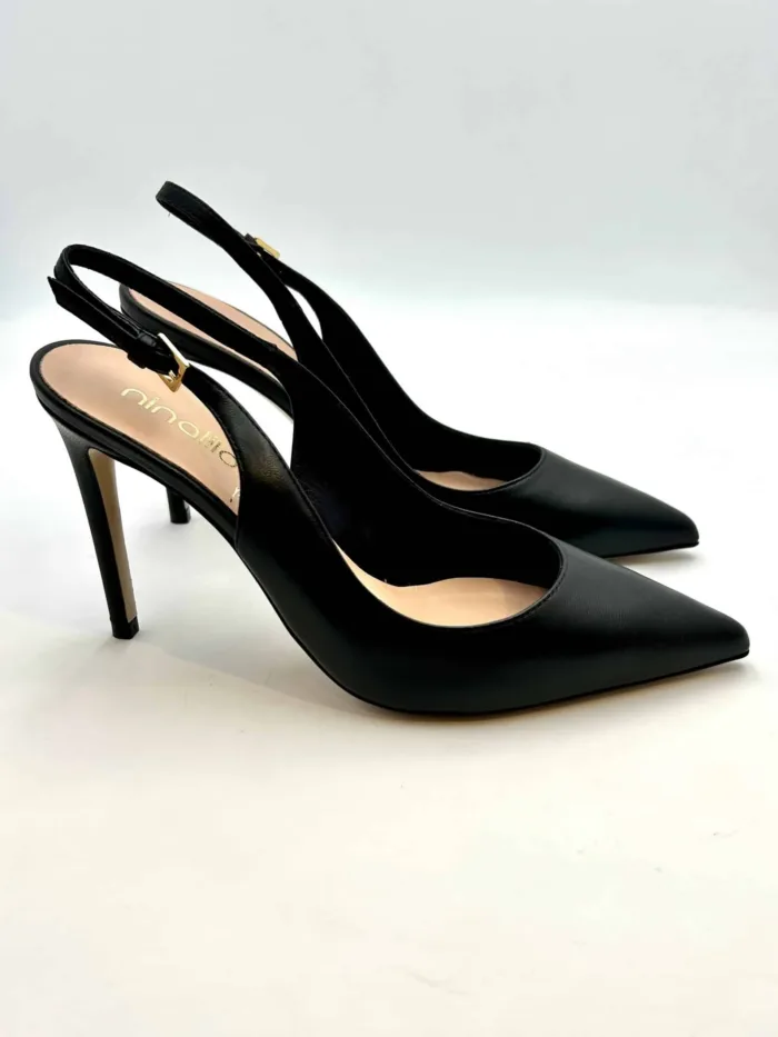 Slingback Ninalilou in Nappa Nera, Tacco 10 cm art. 301215LV, foto 1 di 5
