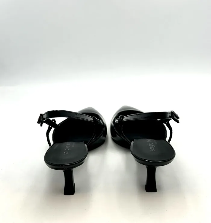 Slingback Sergio Levantesi in Vernice Nera Tacco 6 cm art. Coral, foto 4 di 5