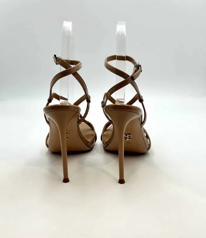 Sandalo con Cinturino Alla Caviglia Sergio Levantesi in Vernice Nude Tacco 11 cm Plateau 2cm art. ZEUDI4, foto 2 di 6