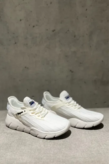 Sneakers Uomo Blauer In Tela Tecnica Bianca cod. S4HULETT01 KNI