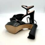 Sandalo Anna F in Pelle Nera Tacco 12 cm Plateau 4 cm art. 3705 - immagine 4