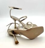Sandalo Sergio Levantesi in Pelle Specchio Platino con cinturino alla caviglia e tacco 10cm art. Telen23 - immagine 5
