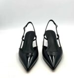 Slingback Sergio Levantesi in Vernice Nera Tacco 6 cm art. Coral - immagine 2
