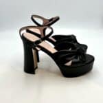 Sandalo Anna F in Pelle Nera Tacco 12 cm Plateau 4 cm art. 3705 - immagine 6