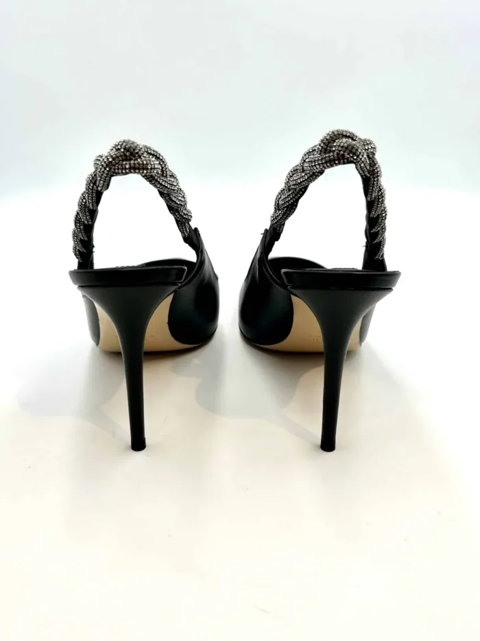 Slingback Gioiello Ninalilou in Nappa Nera, Tacco 9 cm art. 291220A9, foto 4 di 5