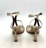 Sandalo Sergio Levantesi in Pelle Specchio Platino con cinturino alla caviglia e tacco 10cm art. Telen23 - immagine 4