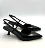 Slingback Sergio Levantesi in Vernice Nera Tacco 6 cm art. Coral