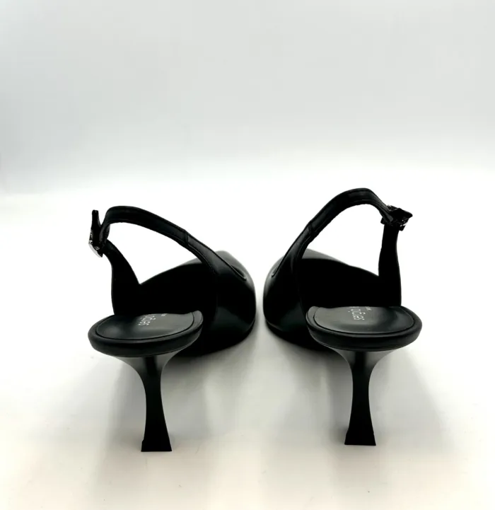 Slingback Sergio Levantesi in Pelle Nera Tacco 8 cm art. JUDY, foto 4 di 5